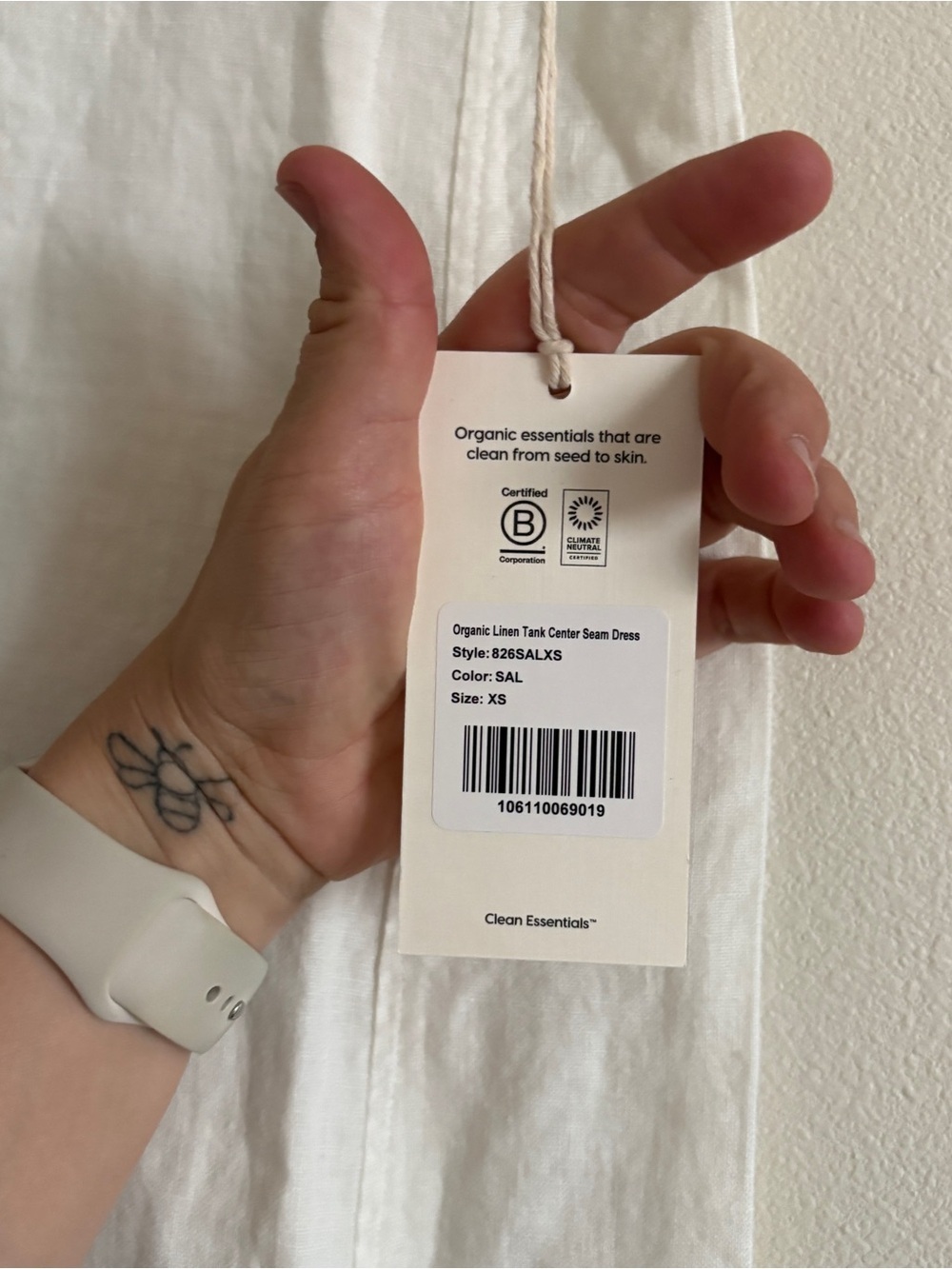 NWT MATE the Label Sleeveless V-Neck White Cream XS Linen Midi Dress - Picture 8 of 9